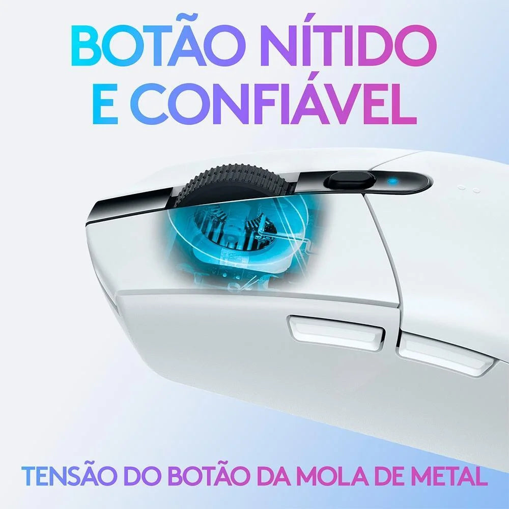 MOUSE GAMER - SEM FIO Logitech G305 LIGHTSPEED - Branco, 6 Botões Programáveis e Até 12.000 DPI