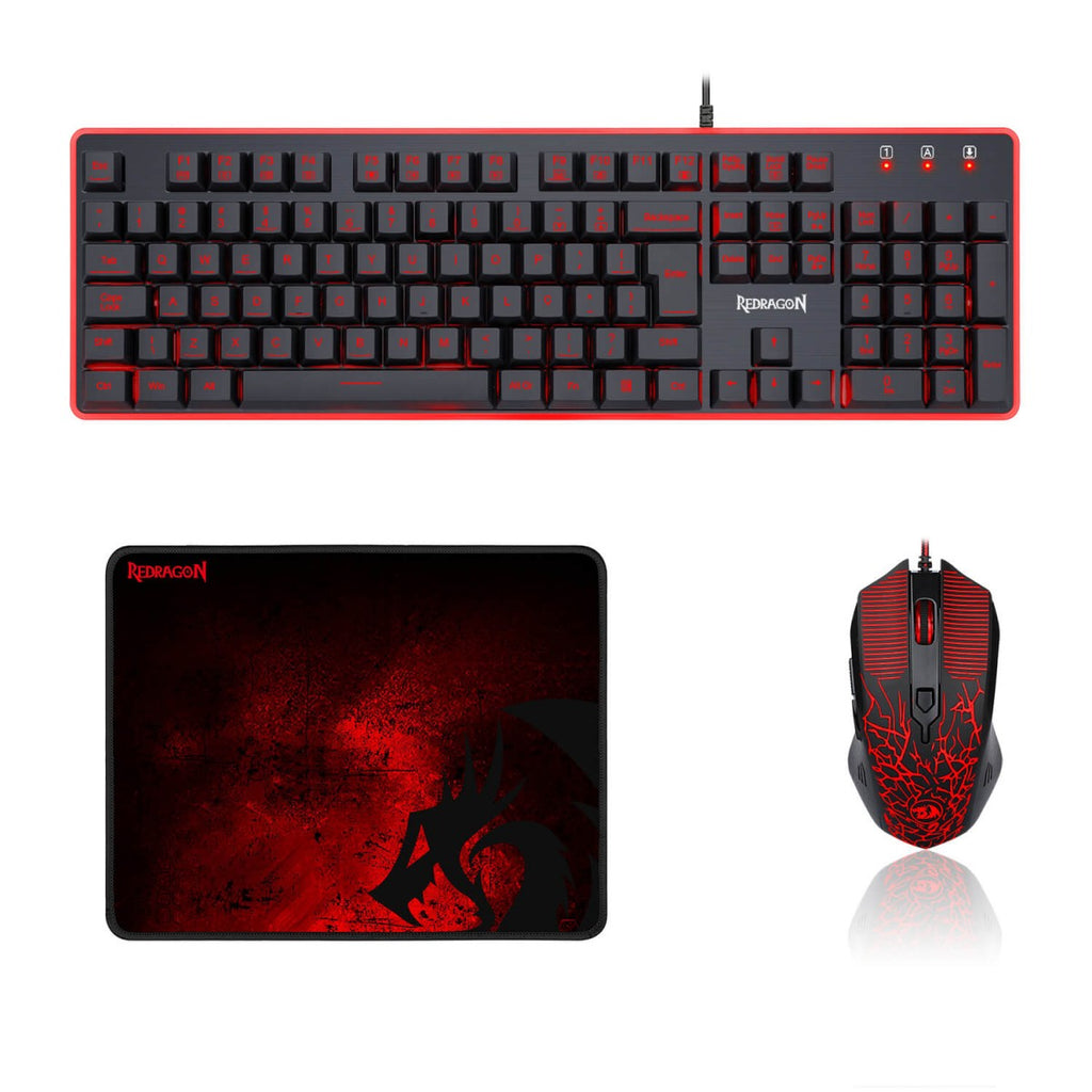 KIT GAMER REDRAGON - TECLADO, MOUSE E MOUSEPAD REDRAGON S107 (#XPYF9RYAT)