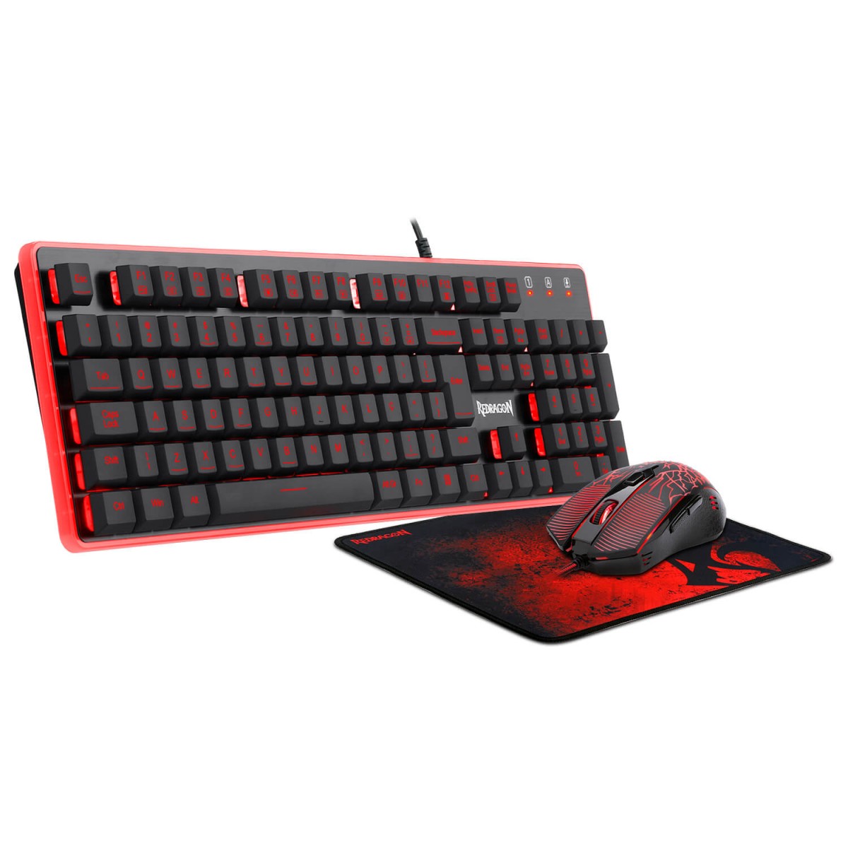 KIT GAMER REDRAGON - TECLADO, MOUSE E MOUSEPAD REDRAGON S107 (#XPYF9RYAT)