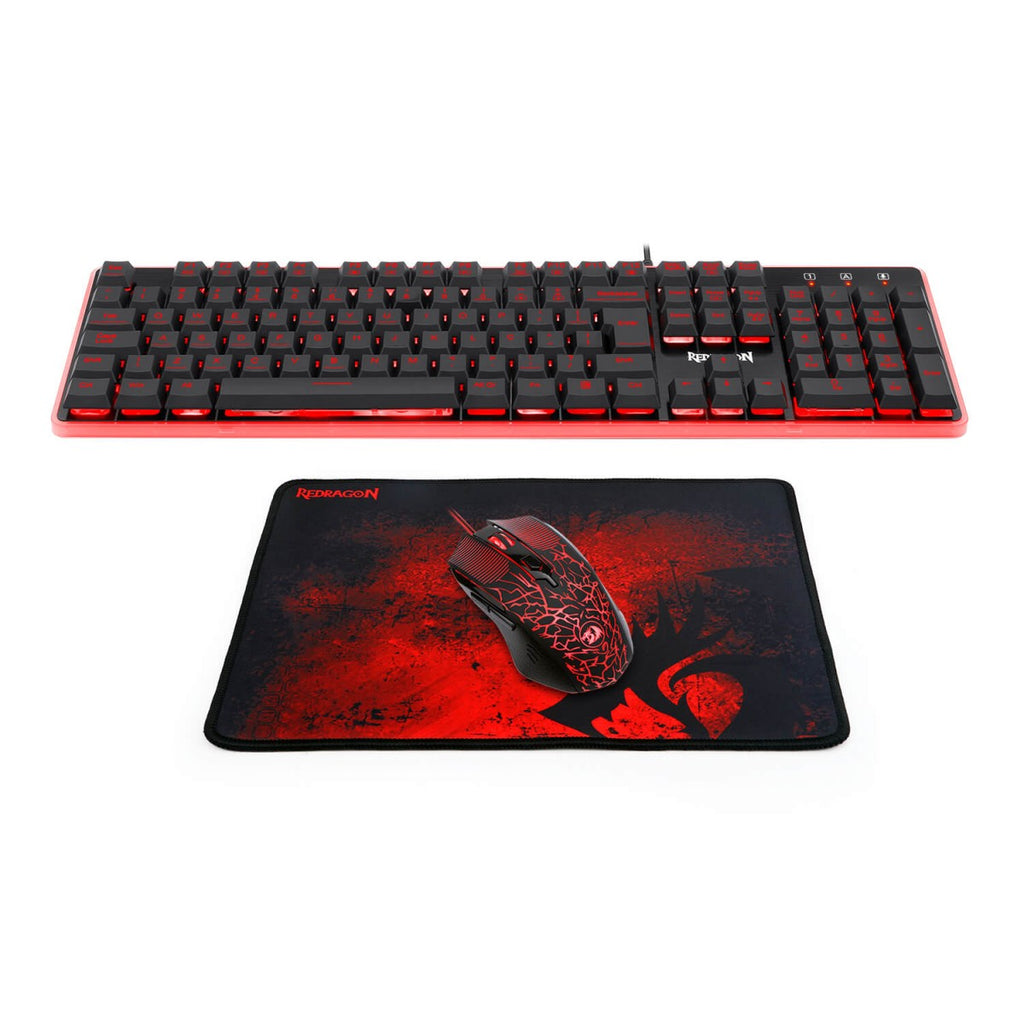 KIT GAMER REDRAGON - TECLADO, MOUSE E MOUSEPAD REDRAGON S107 (#XPYF9RYAT)