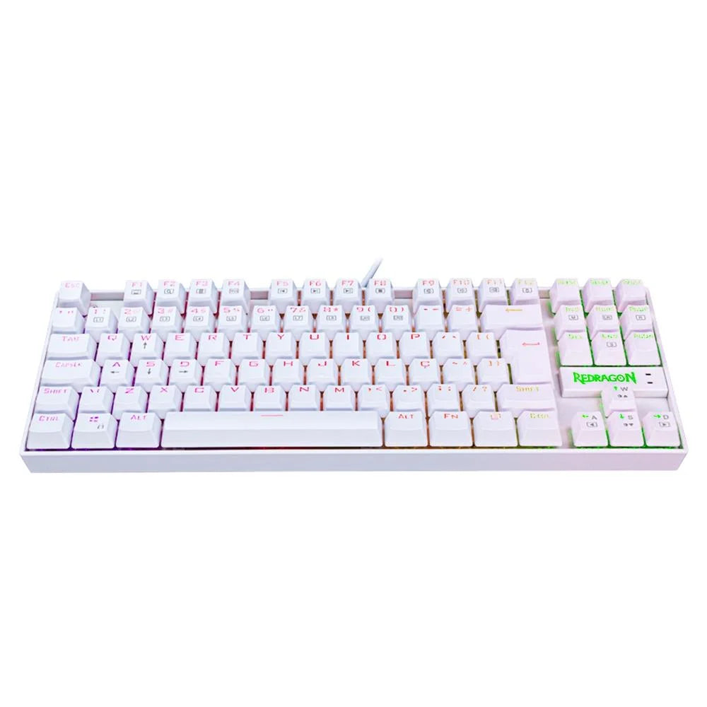 Kit Gamer Redragon Teclado Mecânico Kumara, RGB, Switch Outemu Blue, PT, Branco + Mouse Cobra M711, Chroma, 10000DPI, Branco - S118W