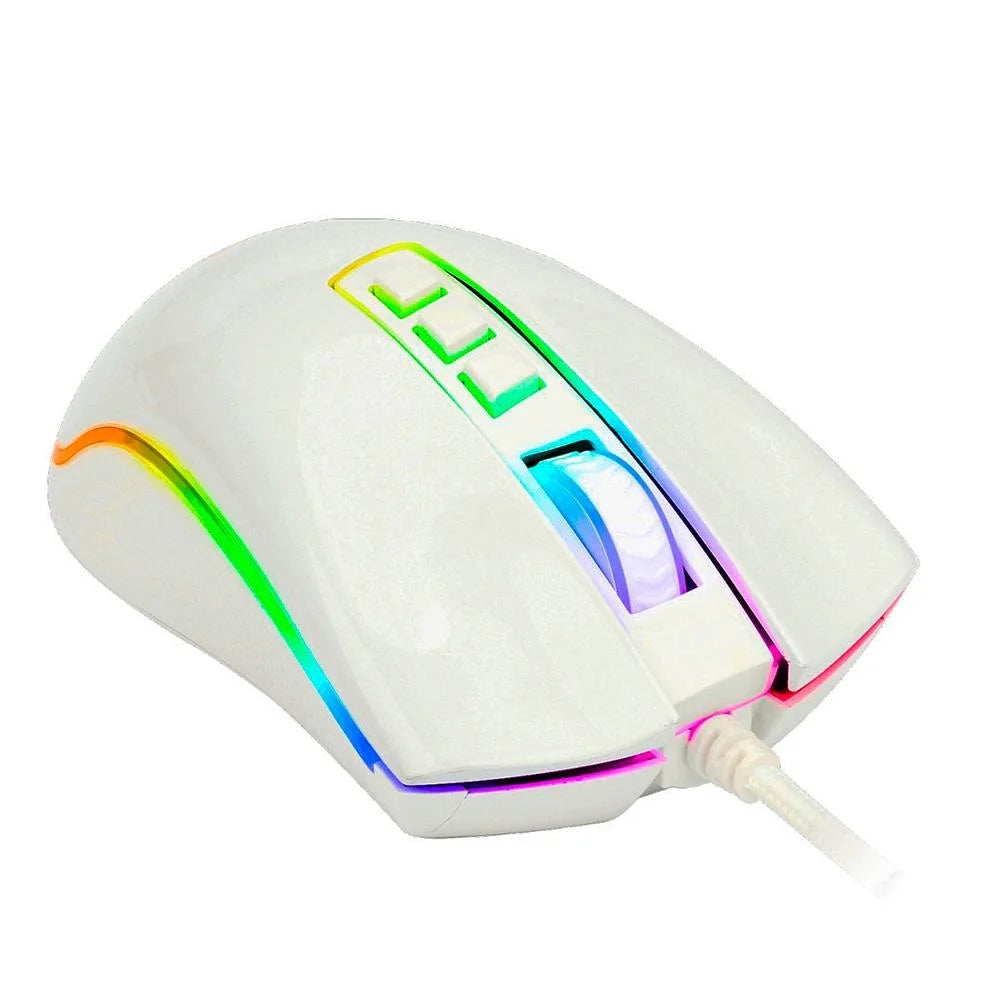 MOUSE GAMER - Redragon Cobra, RGB, 7 Botões, 10000DPI, Lunar White - M711W