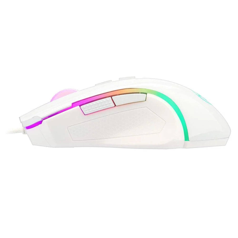 Mouse Gamer Redragon Griffin M607, RGB, 7200DPI, 6 Botões, White Lunar - M607W