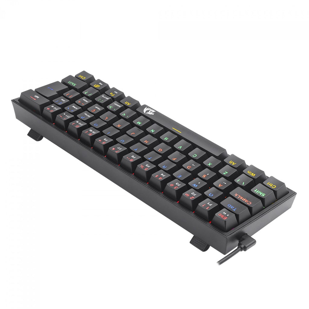Teclado Mecanico Gamer Redragon FIZZ, RAINBOW, ABNT2, Switch Marron, Preto, K617-R-B-PT-BROWN