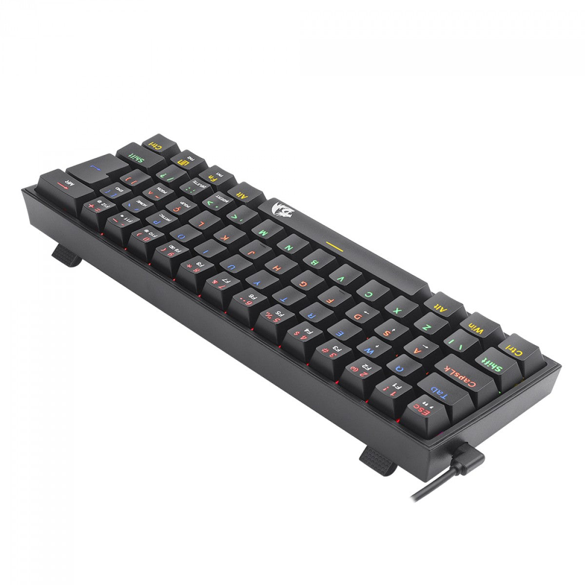 Teclado Mecanico Gamer Redragon FIZZ, RAINBOW, ABNT2, Switch Marron, Preto, K617-R-B-PT-BROWN