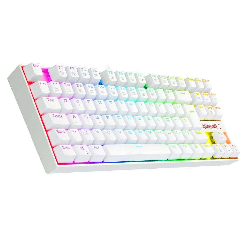 Teclado Mecânico Gamer Redragon Kumara, Anti-Ghosting, RGB, Switch Outemu Blue, ABNT2, Branco - K552W-RGB (PT-BLUE)