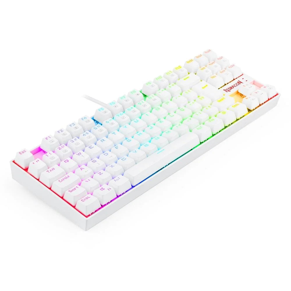 Teclado Mecânico Gamer Redragon Kumara, Anti-Ghosting, RGB, Switch Outemu Blue, ABNT2, Branco - K552W-RGB (PT-BLUE)
