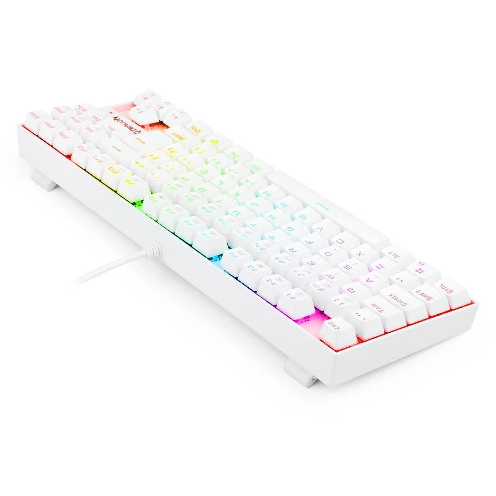 Teclado Mecânico Gamer Redragon Kumara, Anti-Ghosting, RGB, Switch Outemu Blue, ABNT2, Branco - K552W-RGB (PT-BLUE)