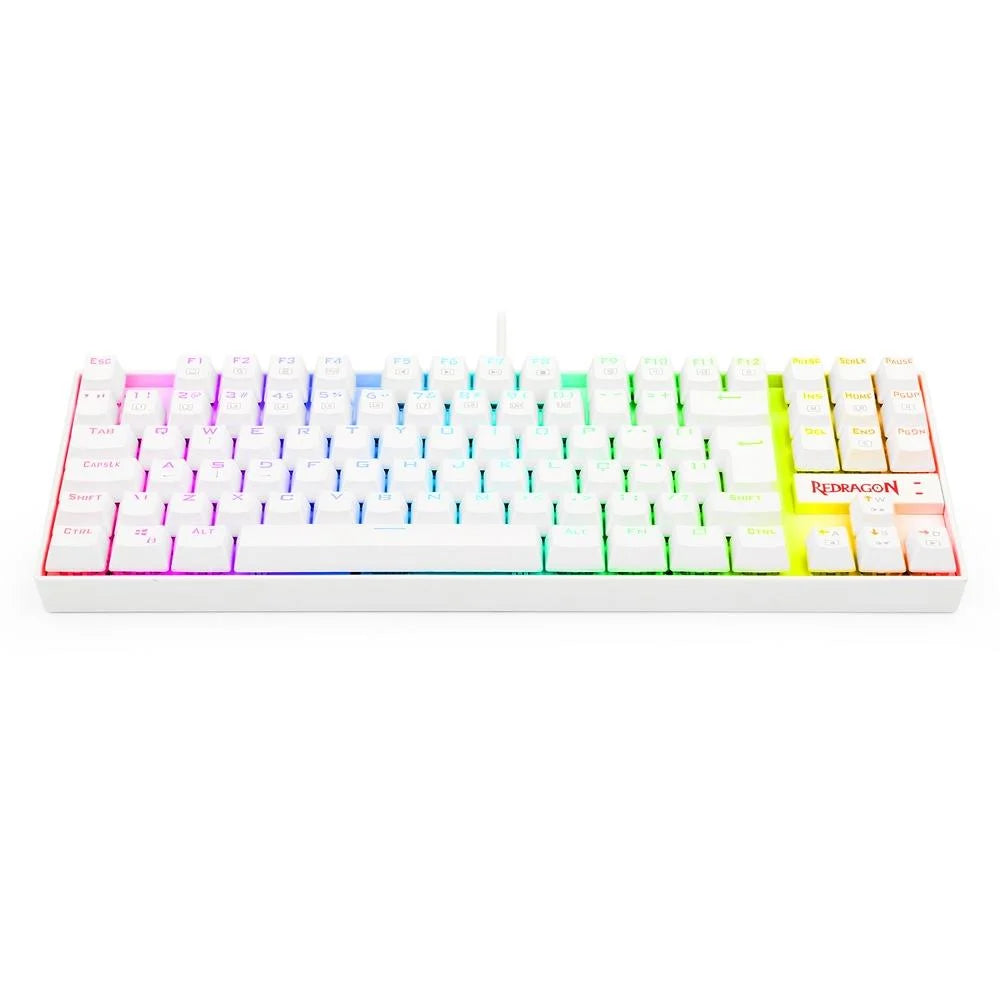 Teclado Mecânico Gamer Redragon Kumara, Anti-Ghosting, RGB, Switch Outemu Blue, ABNT2, Branco - K552W-RGB (PT-BLUE)